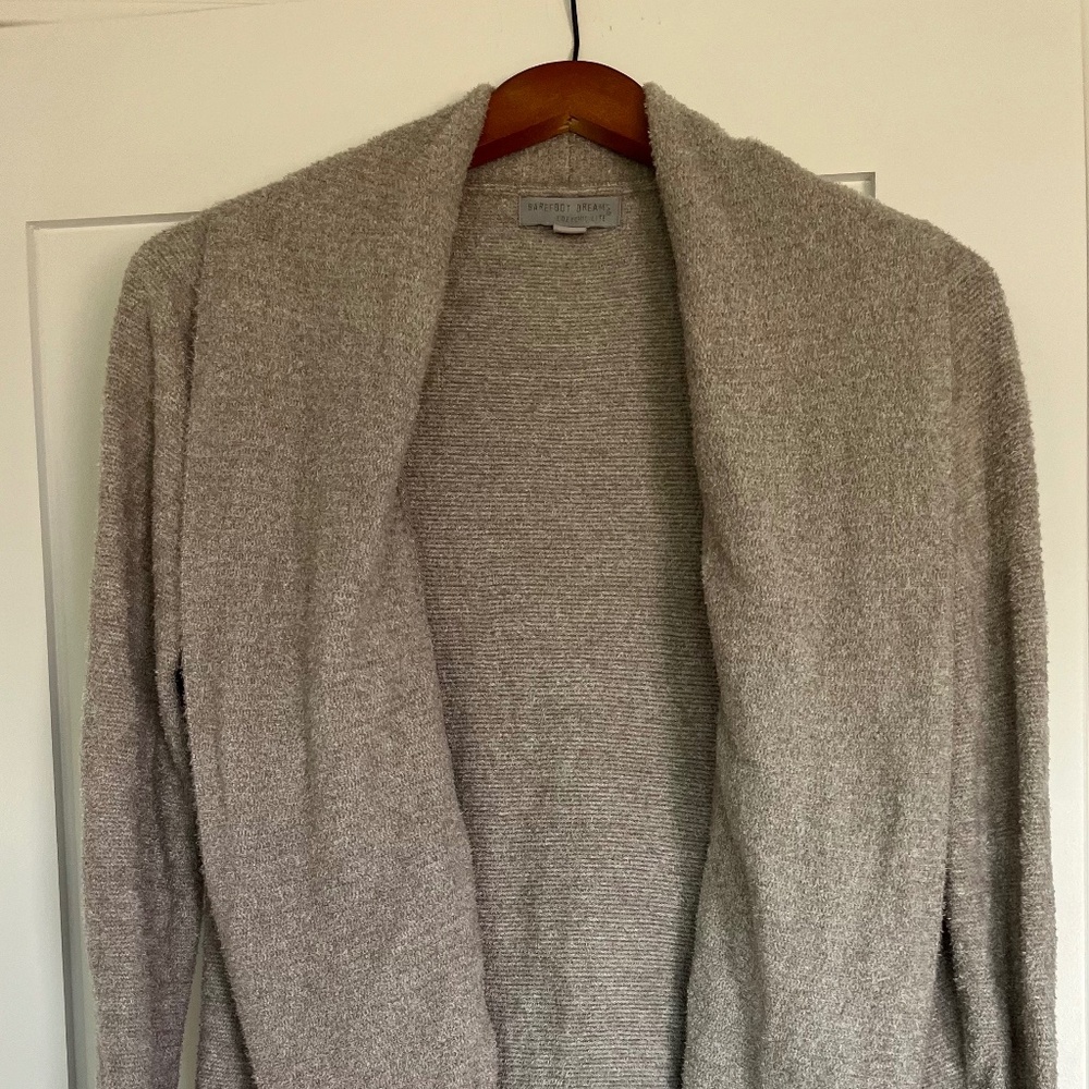 Barefoot Dreams open cardigan, light grey, XS/S